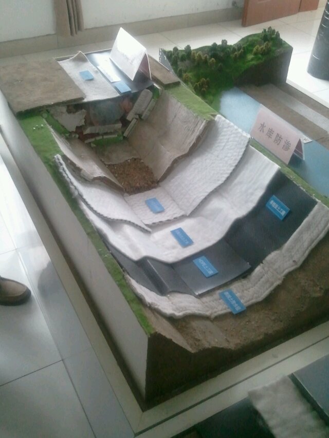 水库防渗施工3D效果模拟图